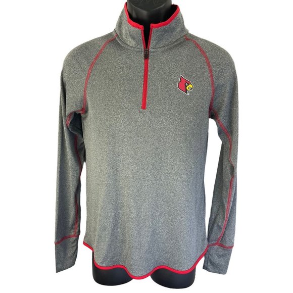 Louisville Cardinals Colosseum Pullover Long sleeve Shirt - Heathered Charcoal - Picture 7 of 11